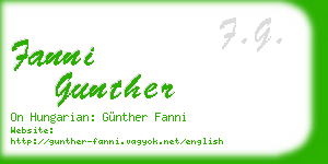 fanni gunther business card