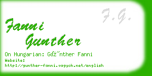 fanni gunther business card